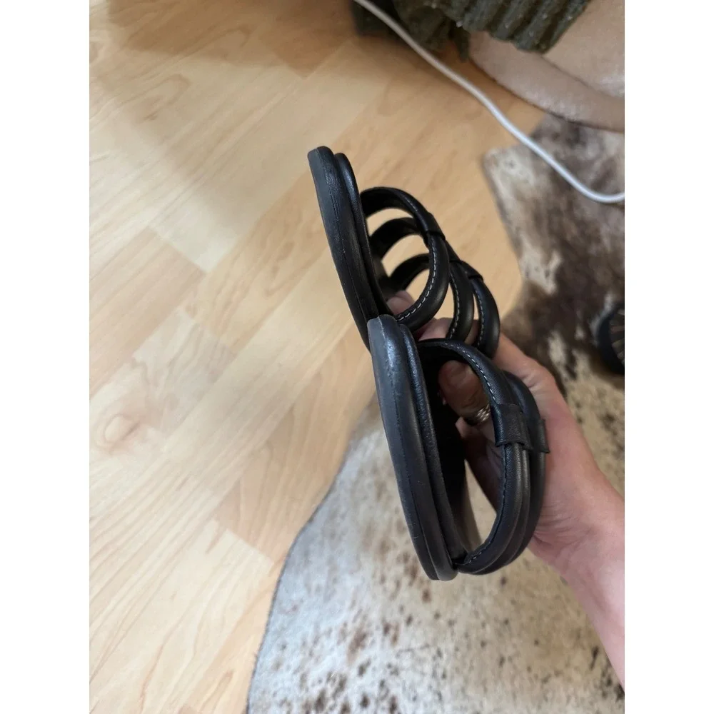 OluKai‎ Tiare women's slide sandals Black Leather Size 9